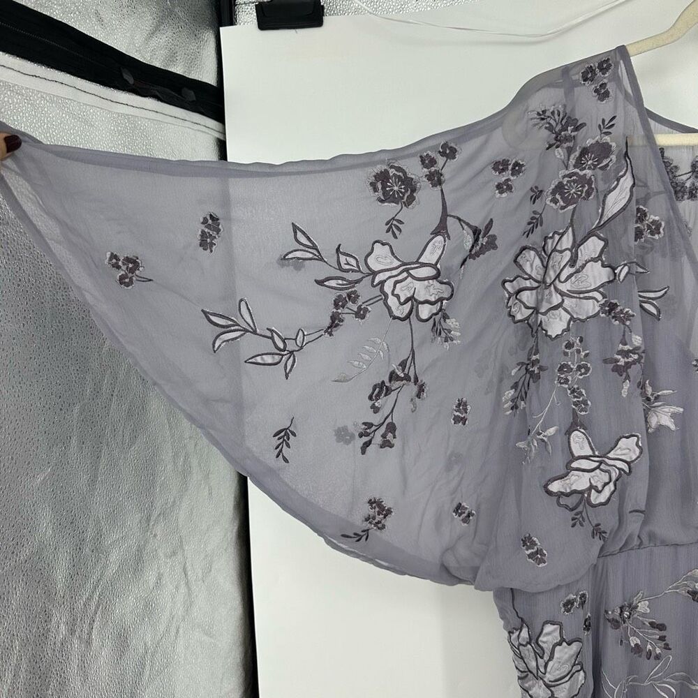 ASOS Curve blouson embroidered midi dress with cape back Size 24 Lavender Fairy. - Picture 13 of 16